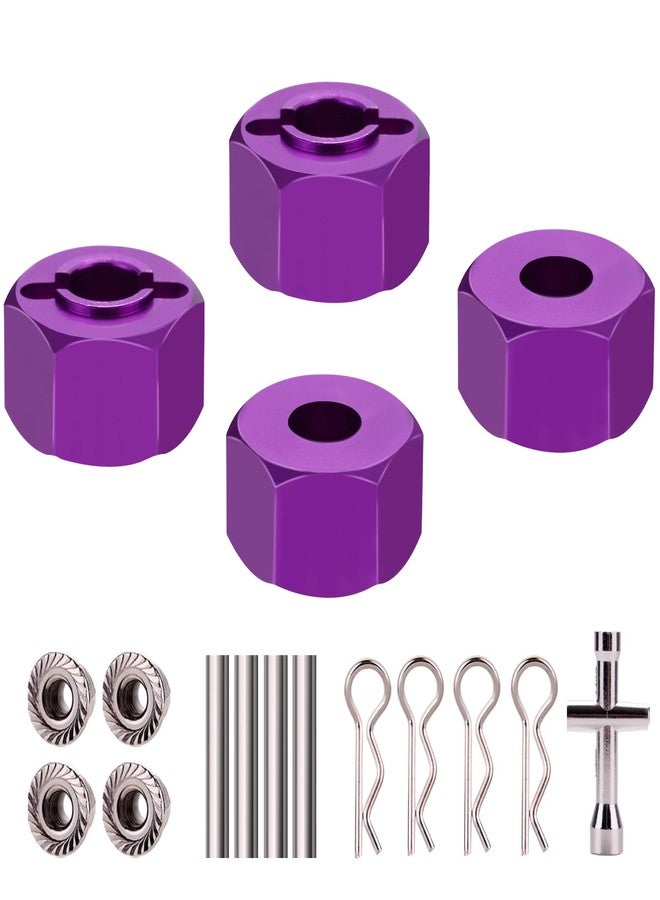 Mesimsple Alloy Wheel Hex Hub Lock Nut & Body Clips for 1/16 H16207 16208 16209 16210 H16H H16E H16P H16BM H16BM H16GT H16DR Series Upgrades Part Purple - Image 1
